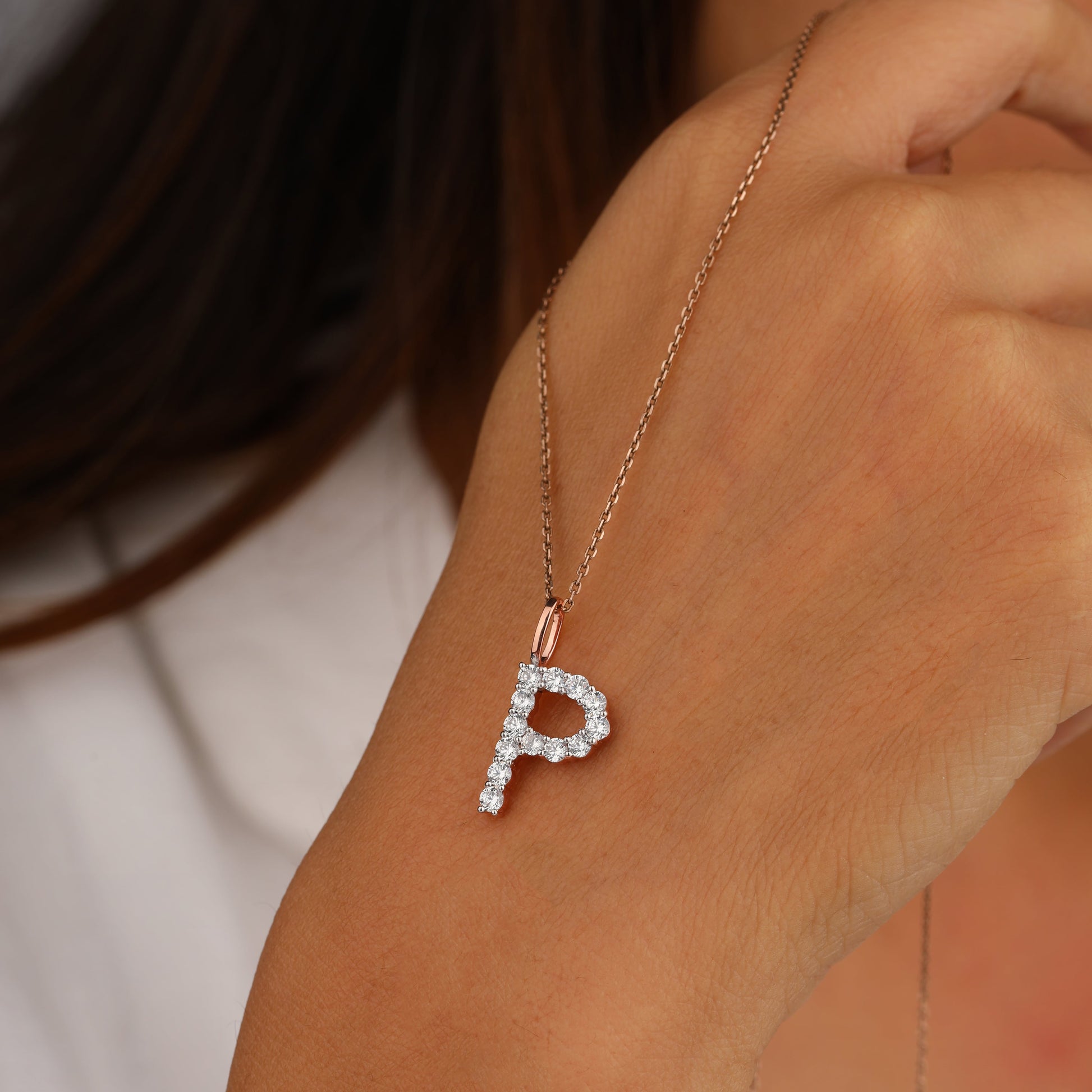 Diamond Letter P Necklace