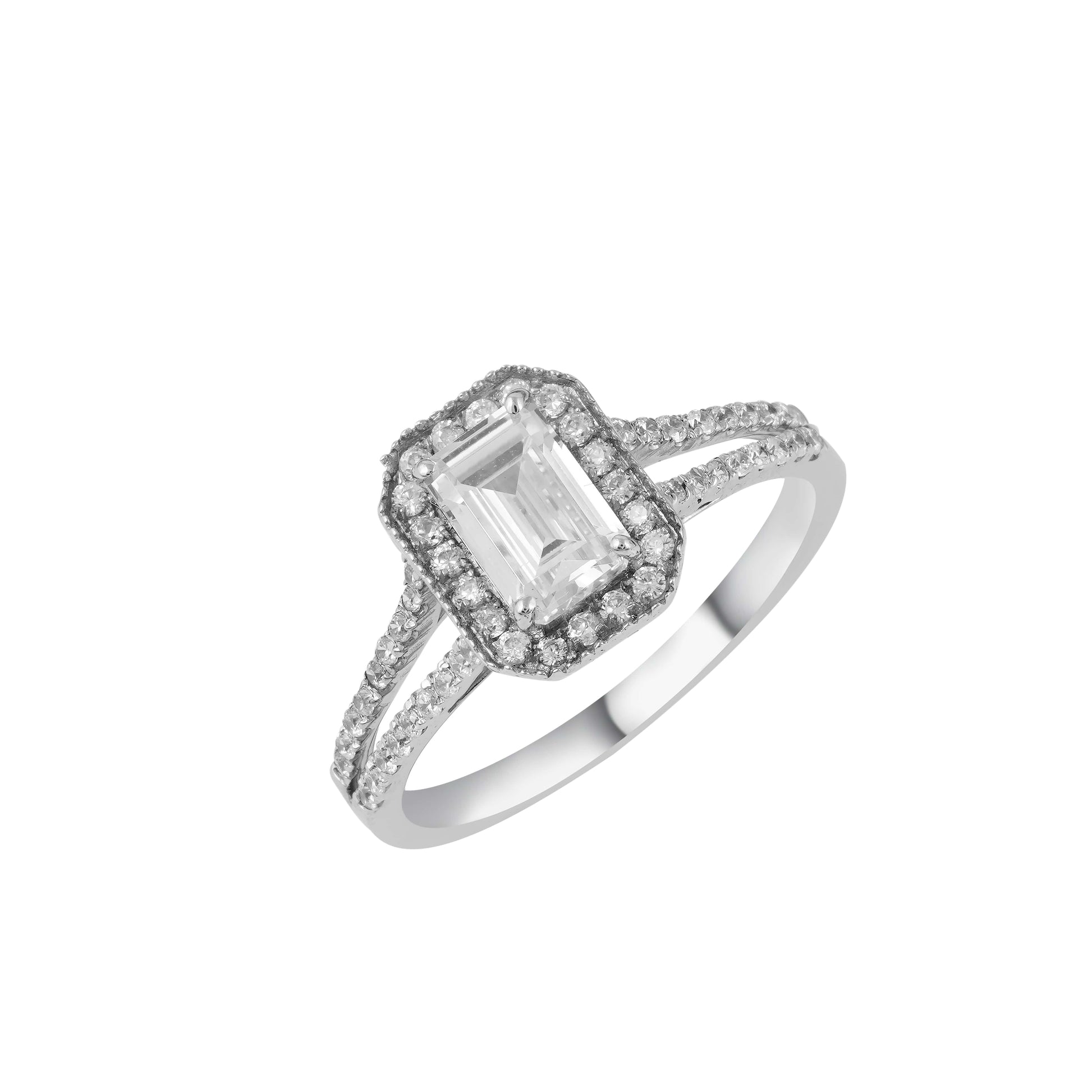 a diamond ring with a white background