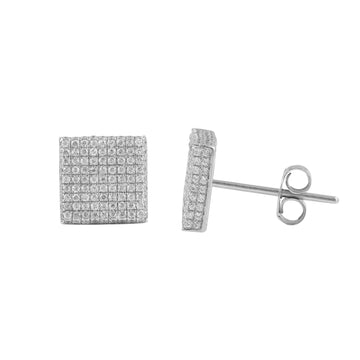 14k Square Shape Lab-Grown Diamond Stud Wedding Earrings