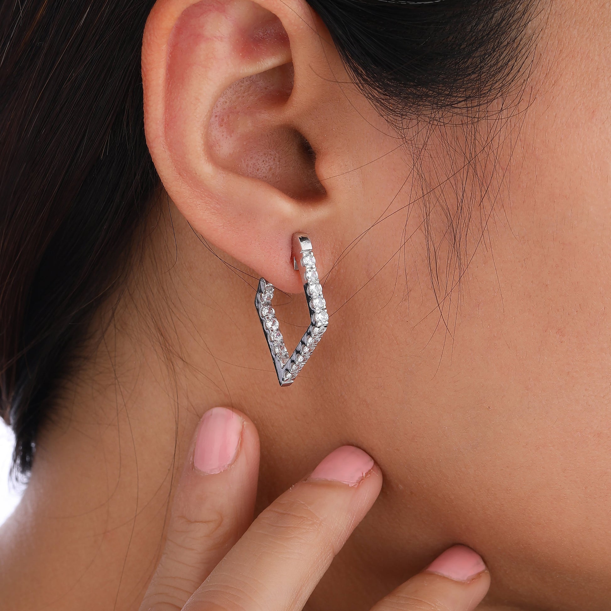 lab diamond huggie earring