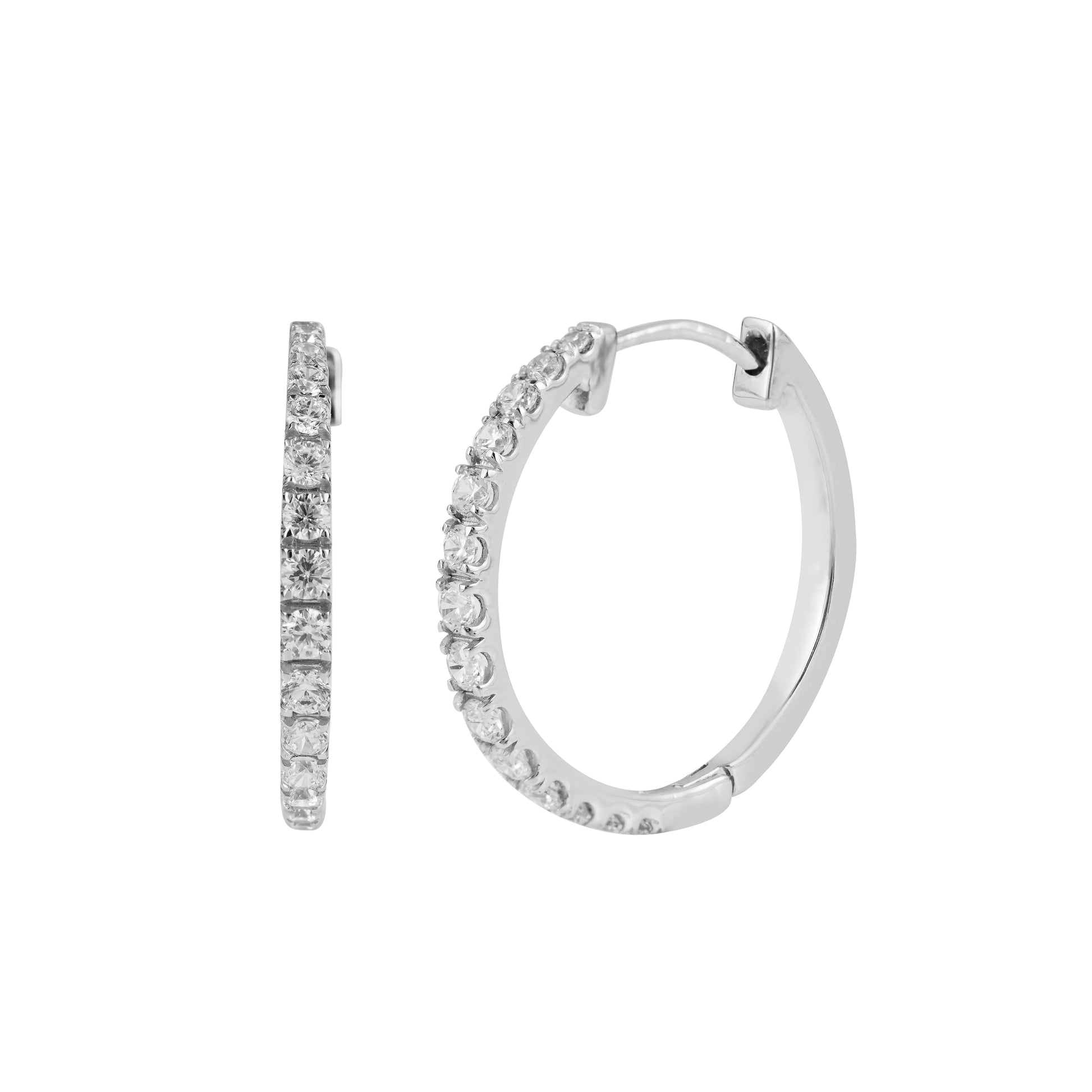 White Gold Hoops 