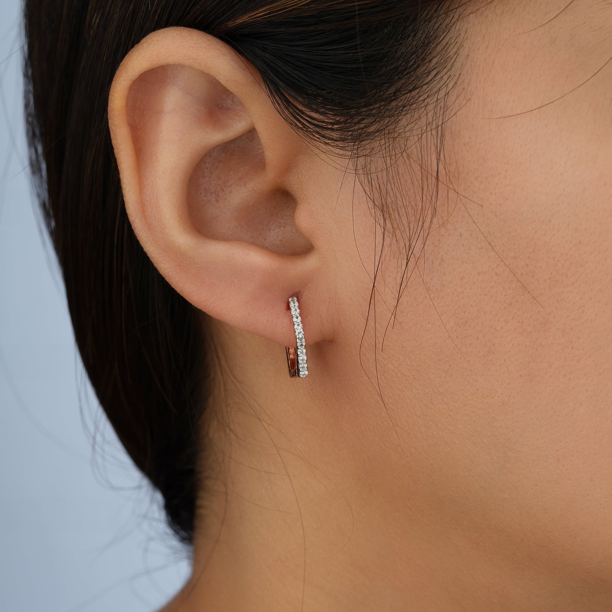 moissanite diamond hoop earring