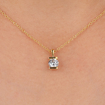 Lab Diamond Channel Set Solitaire necklace