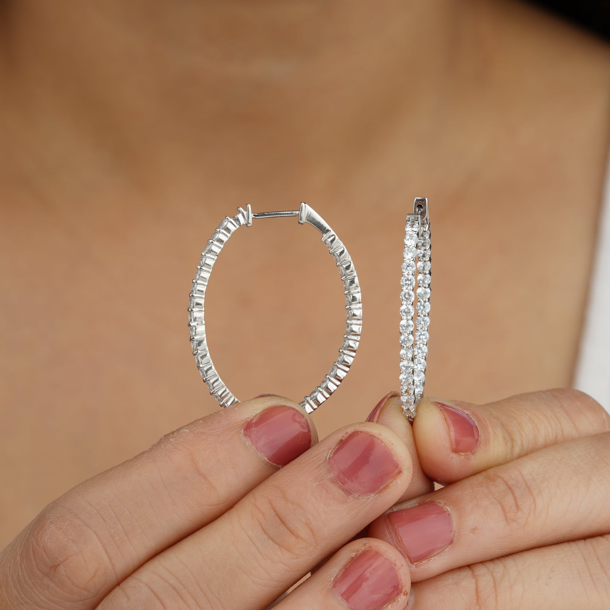 Lab Grown Diamond Inside Out Hoop Earrings