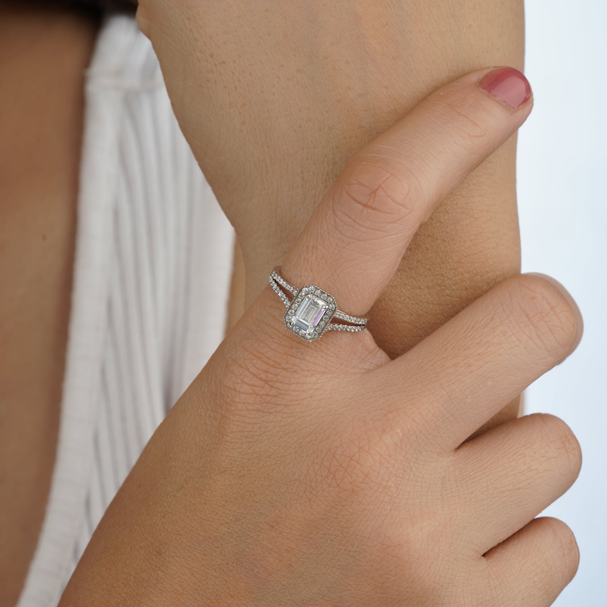a person wearing a diamond ring