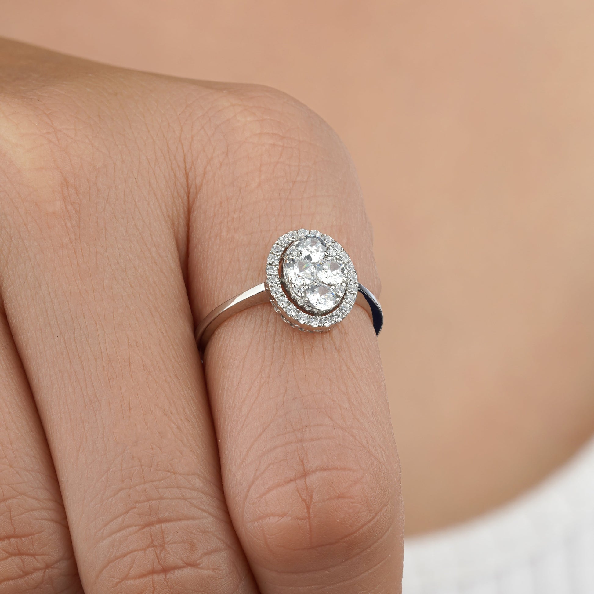 Diamond Engagement Ring on her