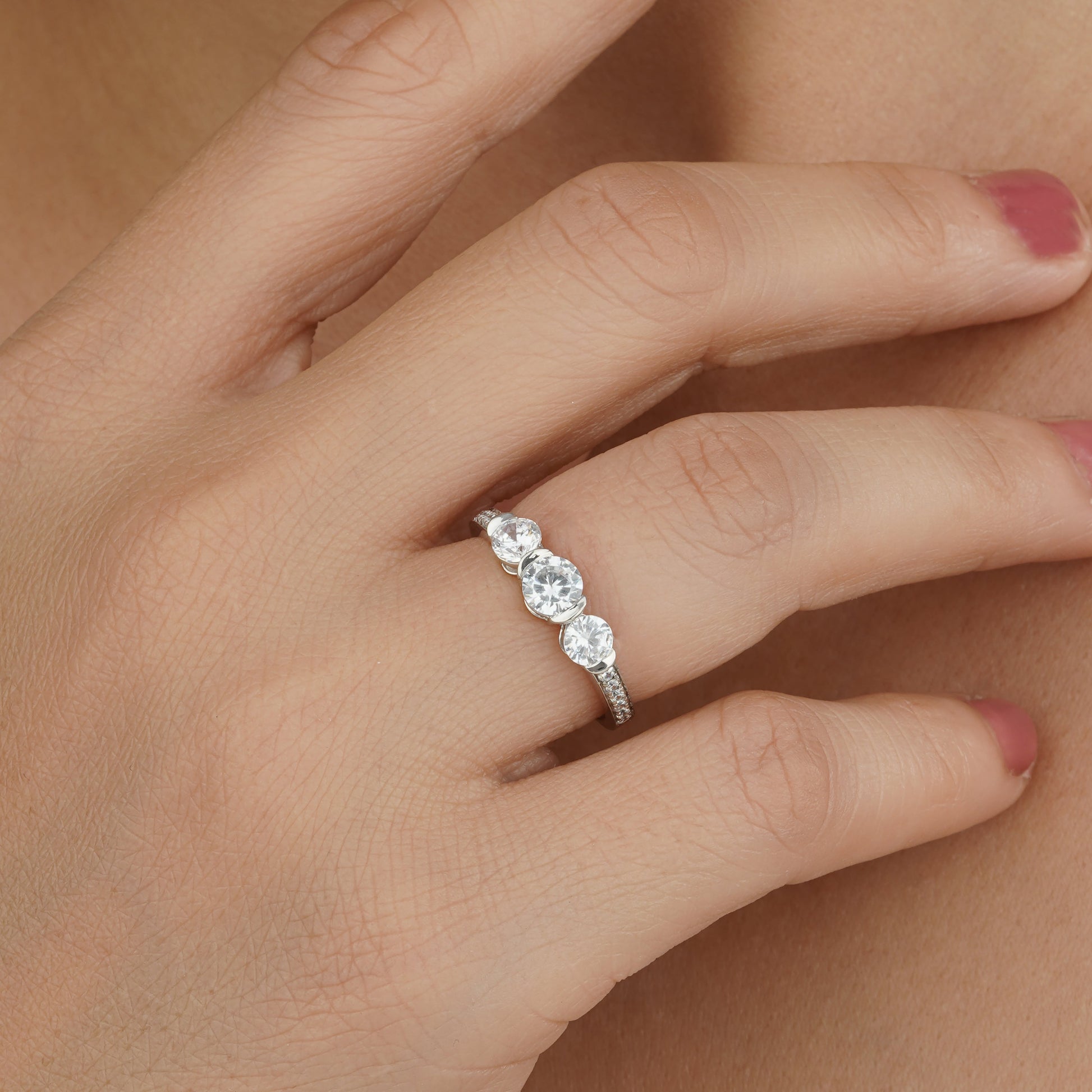 Buy Three Stone Engagement Rings Online