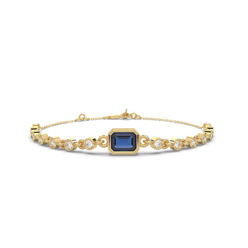Single Sapphire Moissanite Bezel Set Bracelet