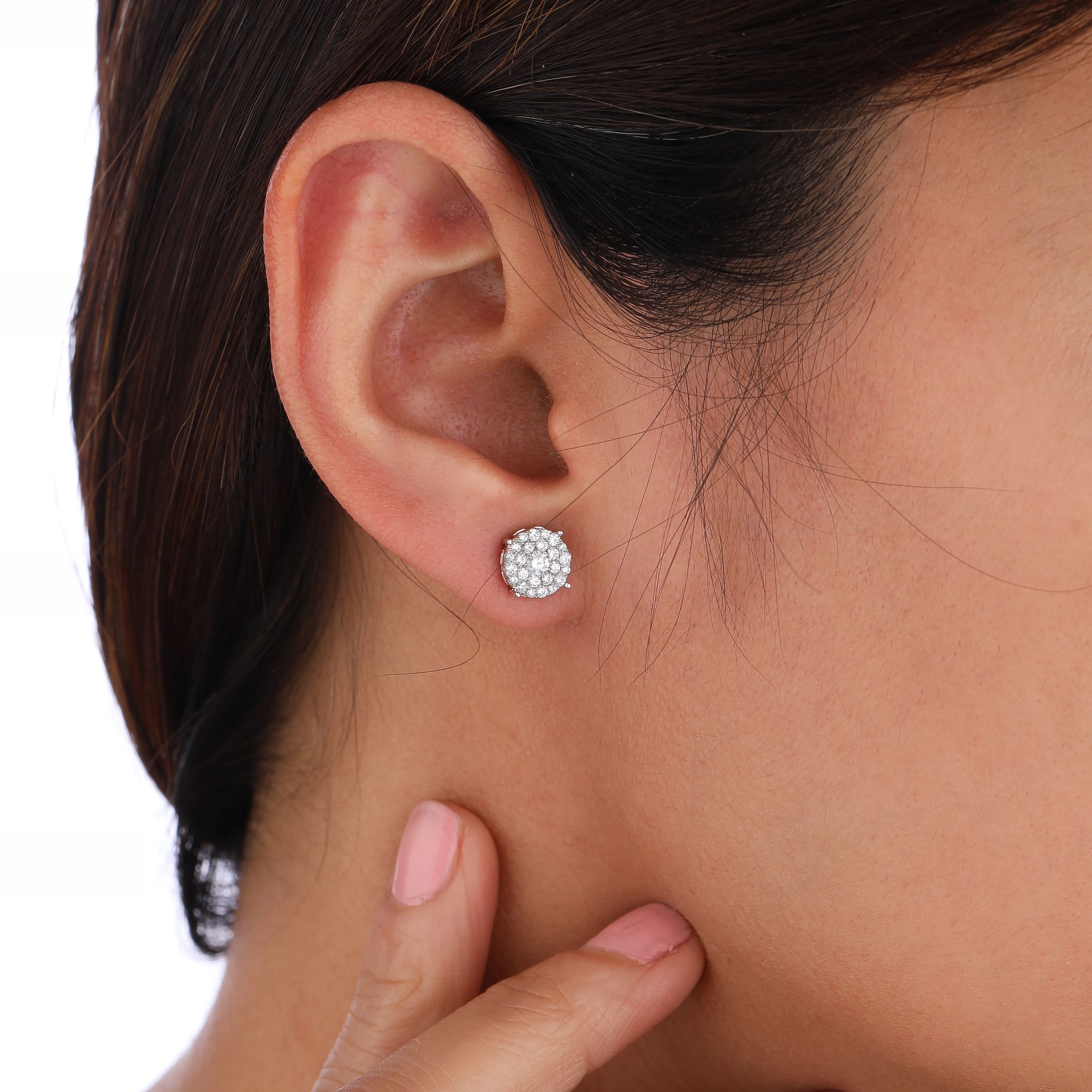 0.50 CT. T.W. Diamond Layered Circle Stud Earrings