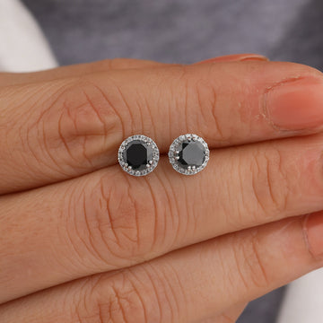 black rose cut diamond earrings
