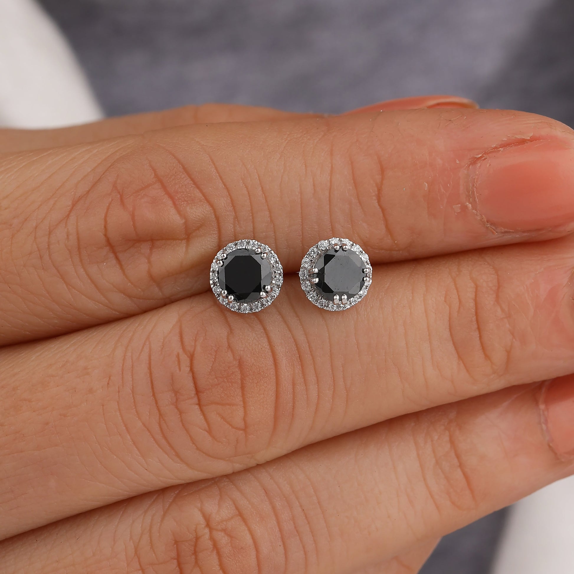 black rose cut diamond earrings