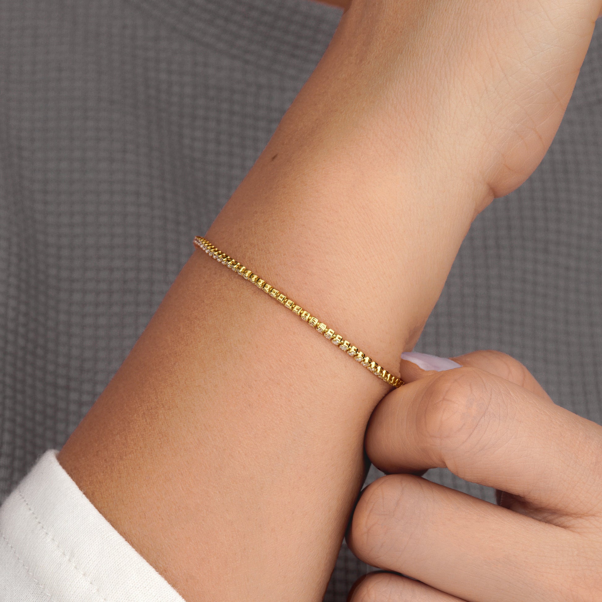 gold moissanite tennis bracelet