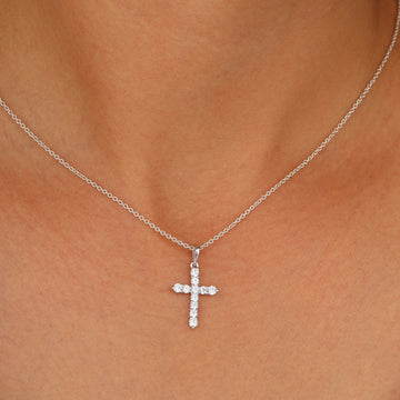 Certified Lab Created Diamond Cross Pendant Necklace