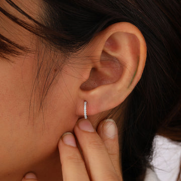 Certified Lab-Created Diamond Hoop Earrings in 14k Gold
