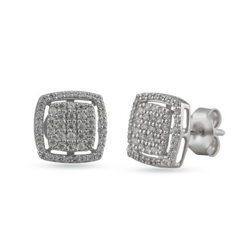 lab-created diamond cushion cut earrings