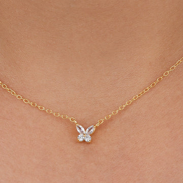 marquise cut diamond Butterfly necklace