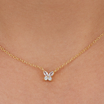 marquise cut diamond Butterfly necklace