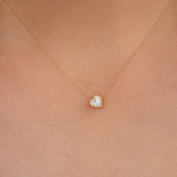 Bezel Set Heart Shaped Solitaire Necklace for her
