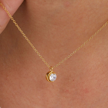 2 prong solitaire necklace