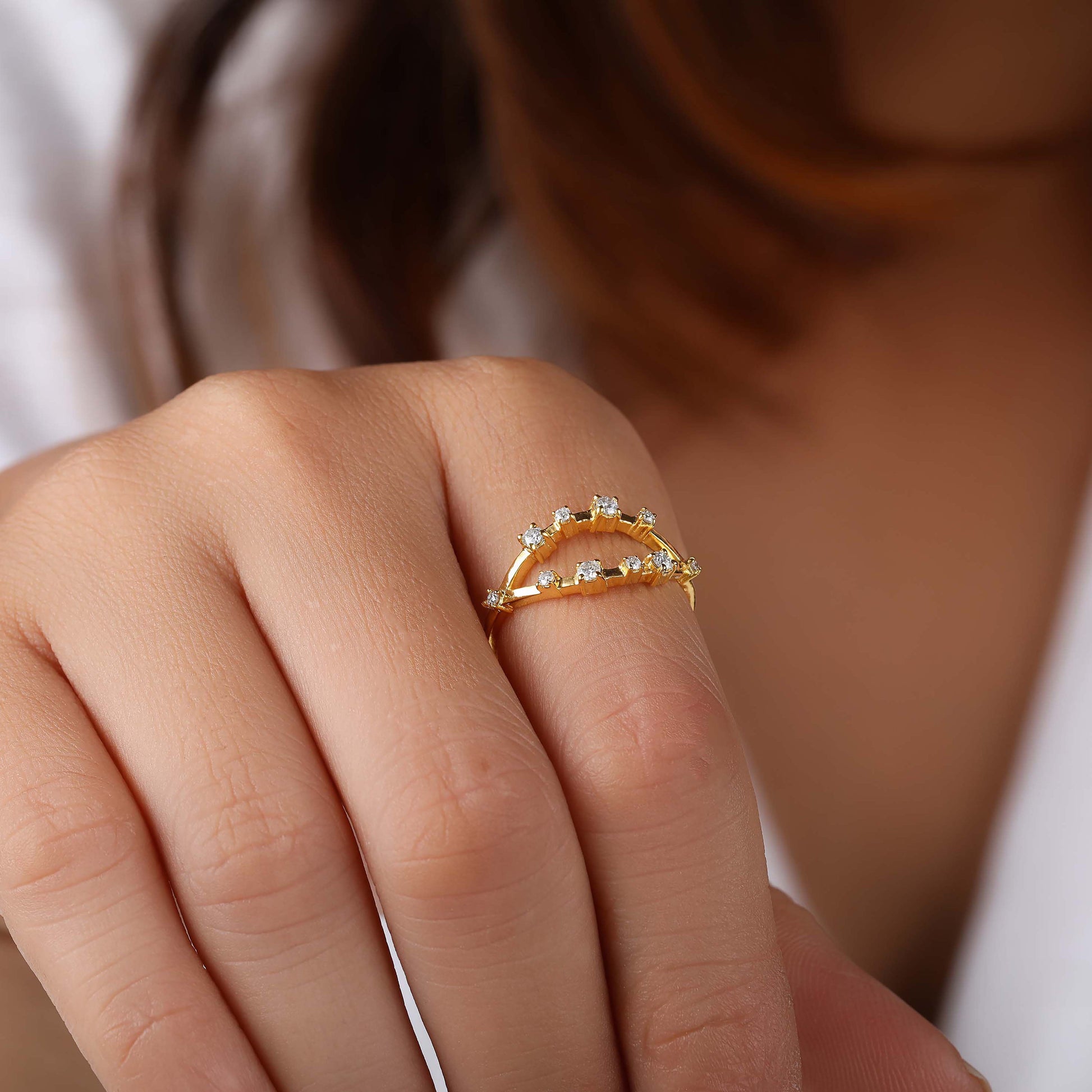 Round diamond Stackable Ring