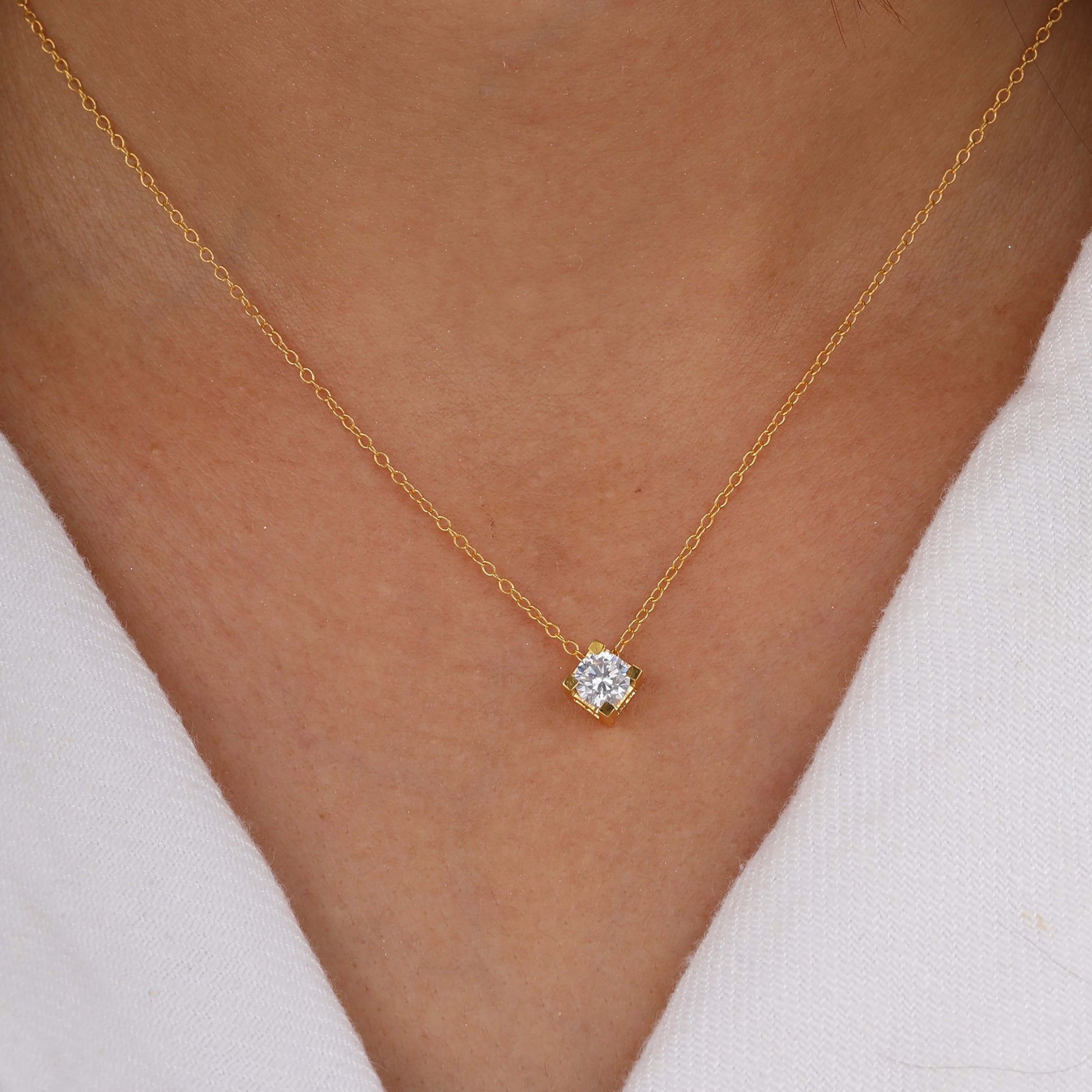 Diamond Solitaire Necklace for her