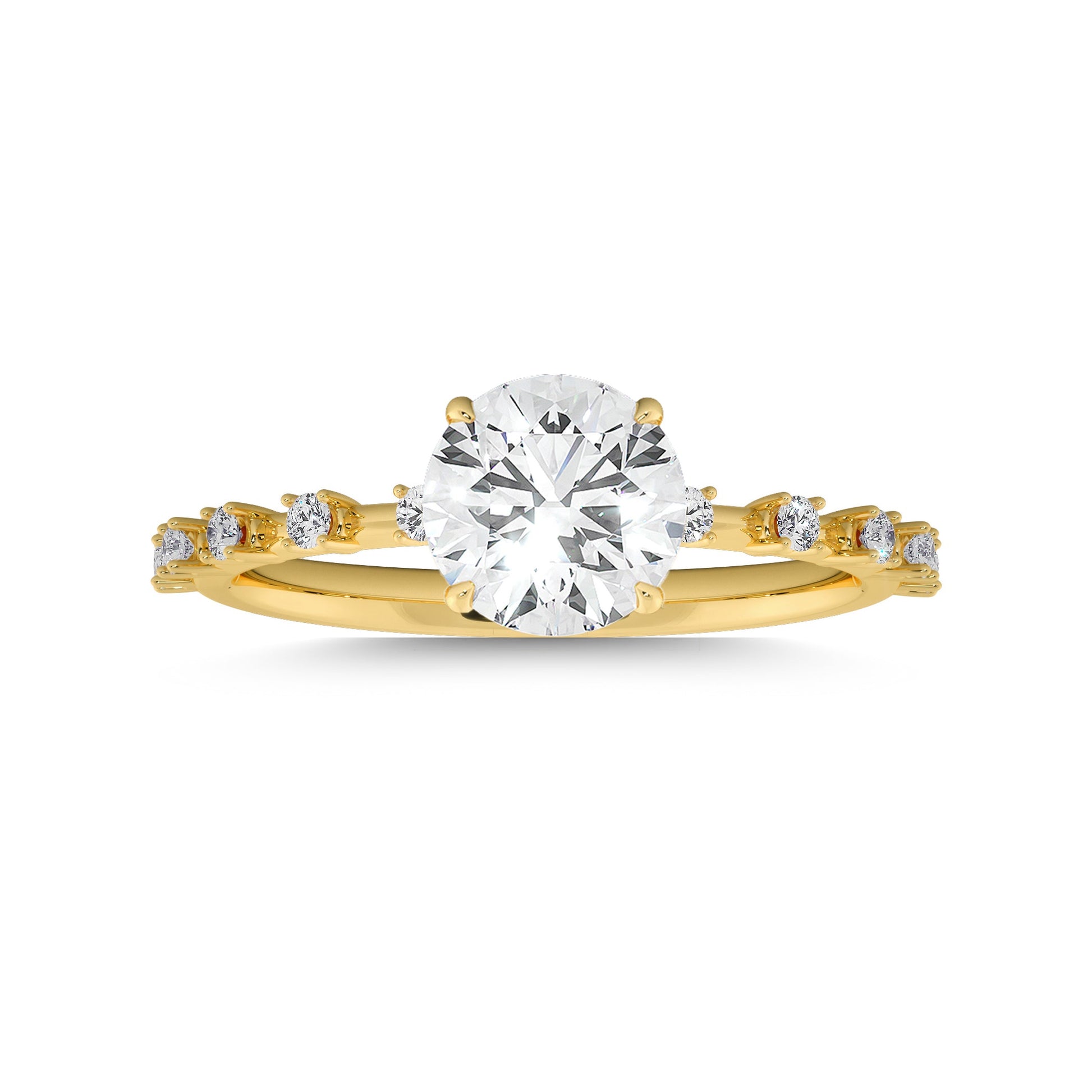 Diamond Diamond Engagement Ring with Side Accents