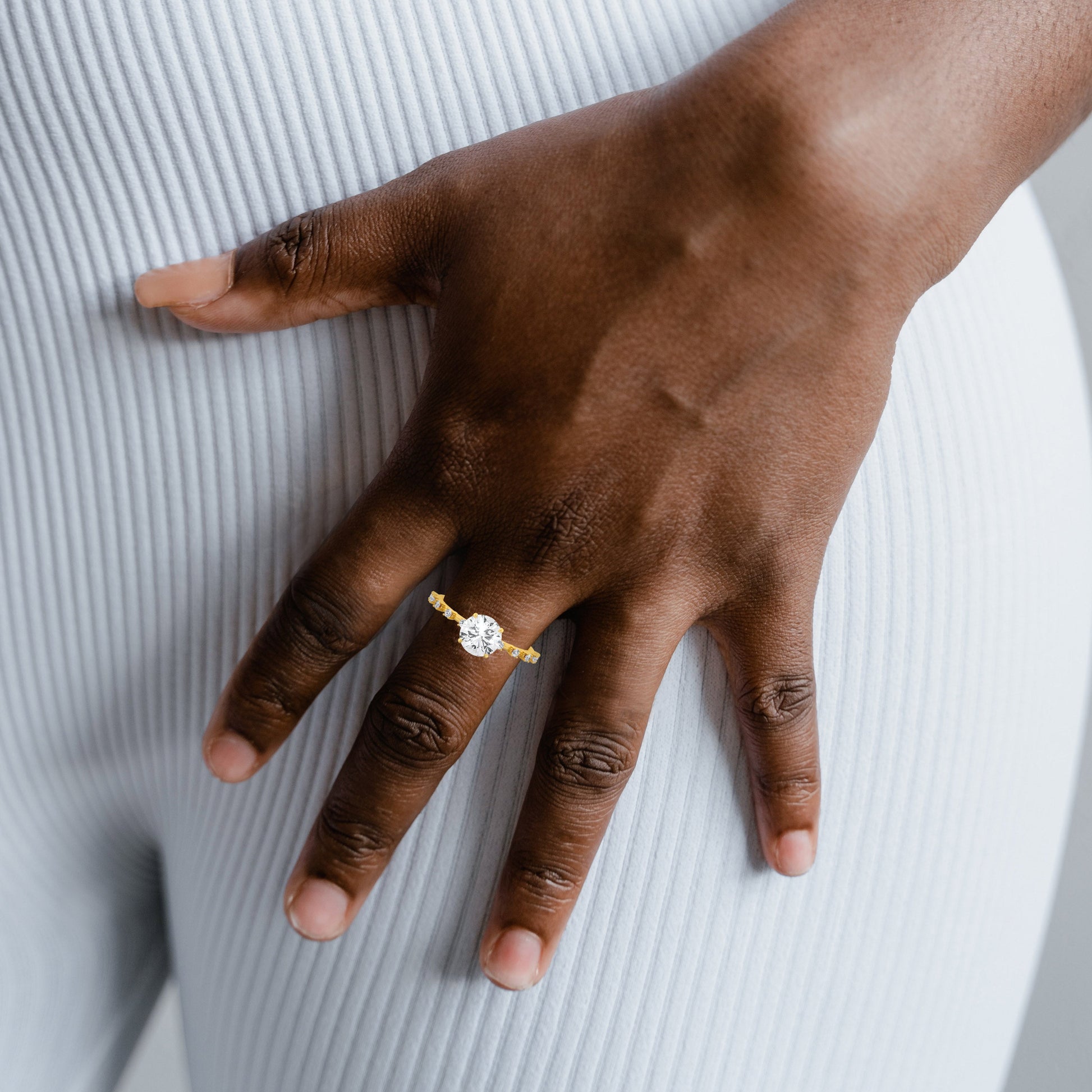 Moissanite Diamond Engagement Ring 
