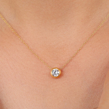 1/2ct Lab Grown Diamond Bezel Set Solitaire Necklace