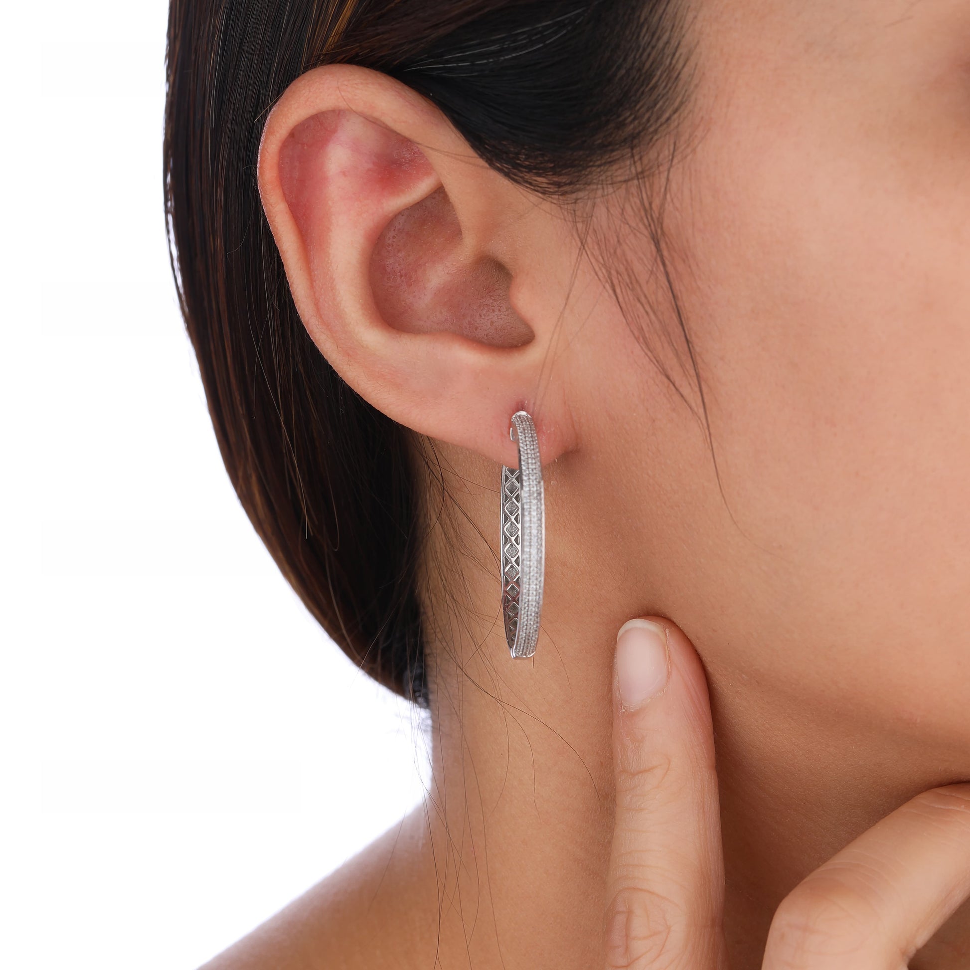 moissanite hoop earring