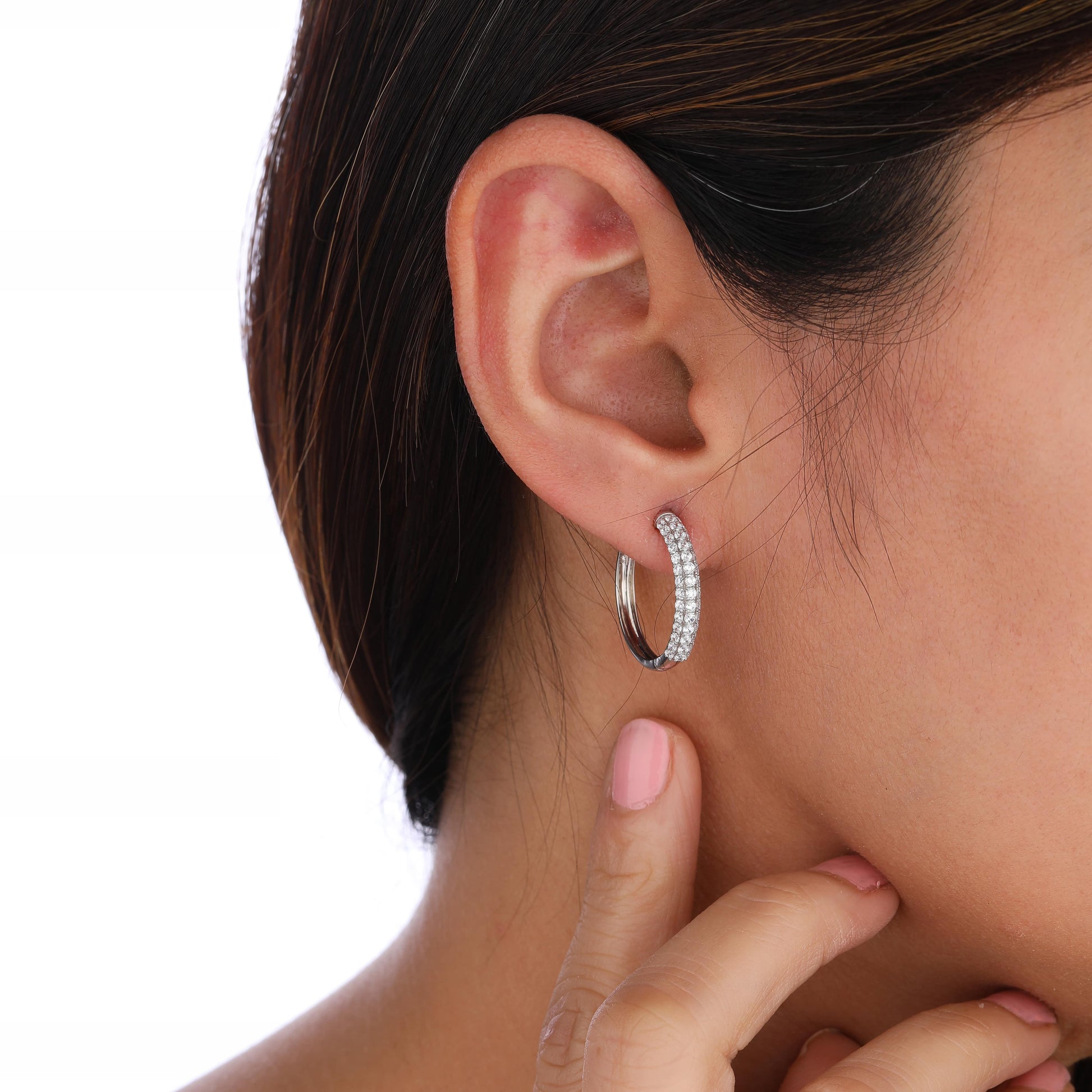 hoop earring in ear