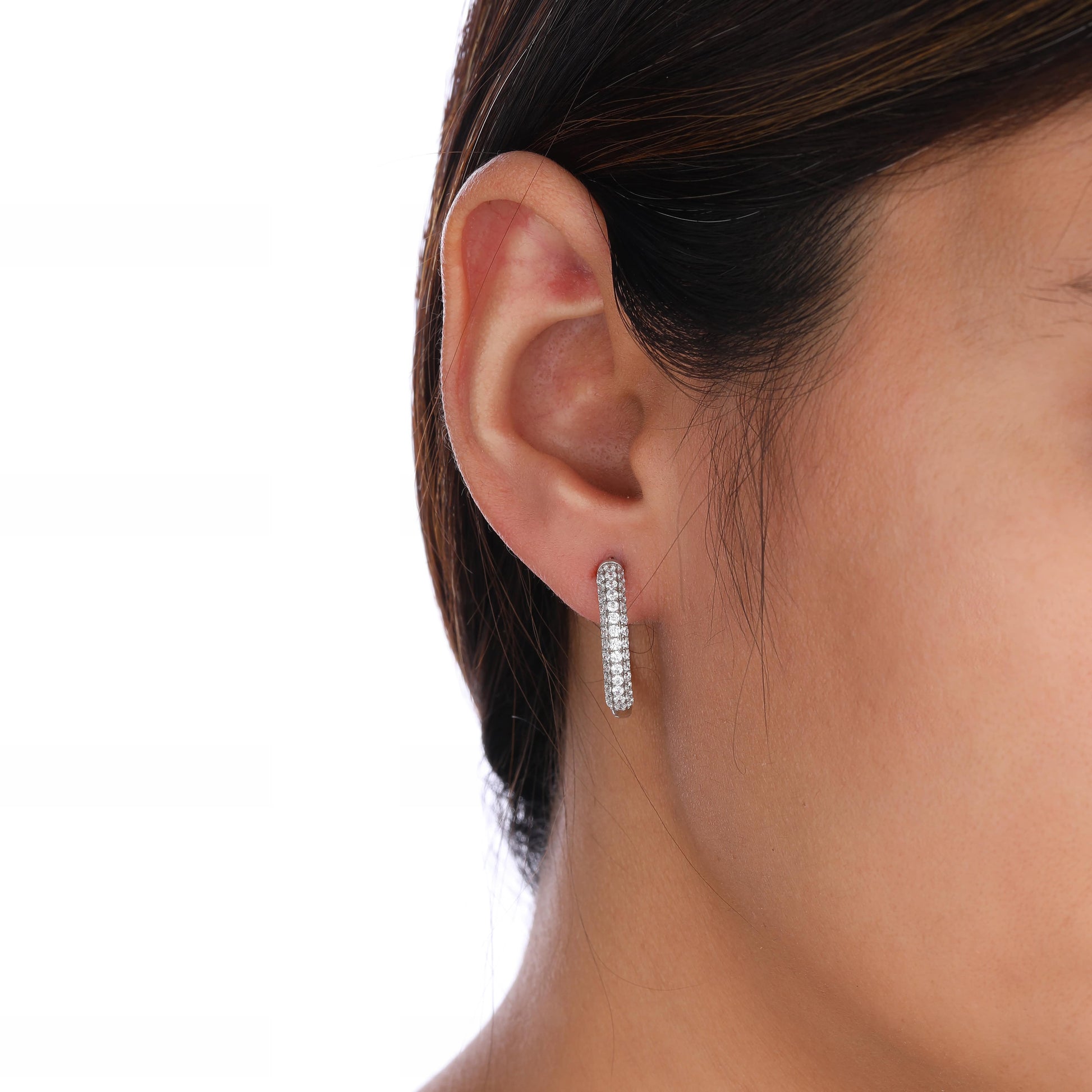moissanite diamond hoop earring
