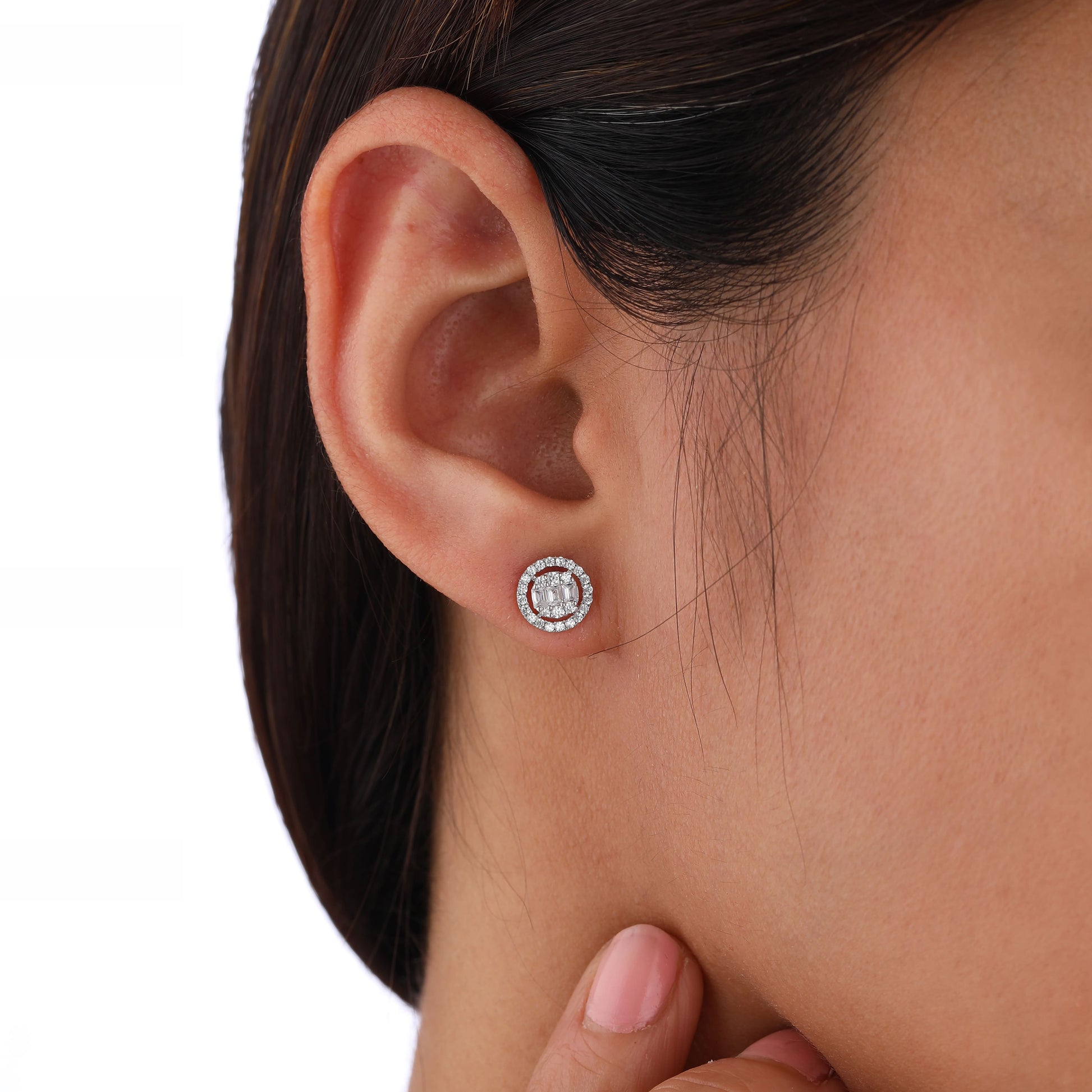Halo Lab-Grown Diamond Stud Earrings