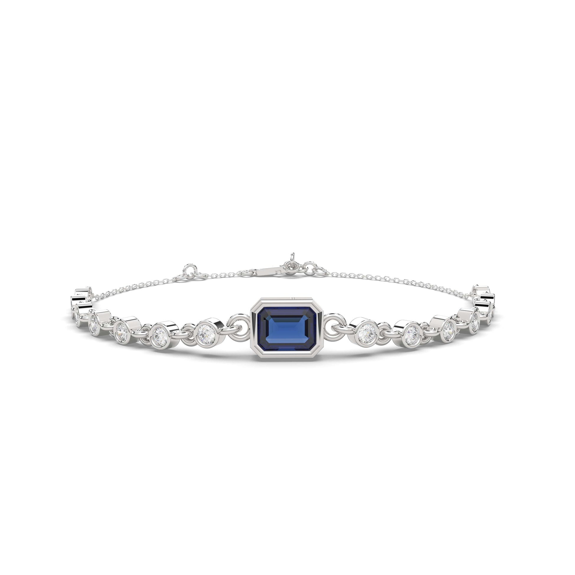 Single Sapphire  Bezel Set Bracelet