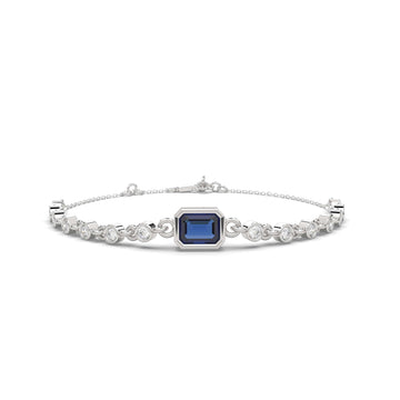 Lab created Diamond Blue Sapphire Bracelet