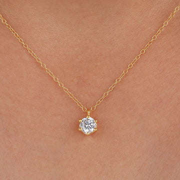 6-Prong Interwoven Round Moissanite Solitaire necklace