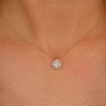 Round Lab Grown Diamond Halo Style Pendant Necklace