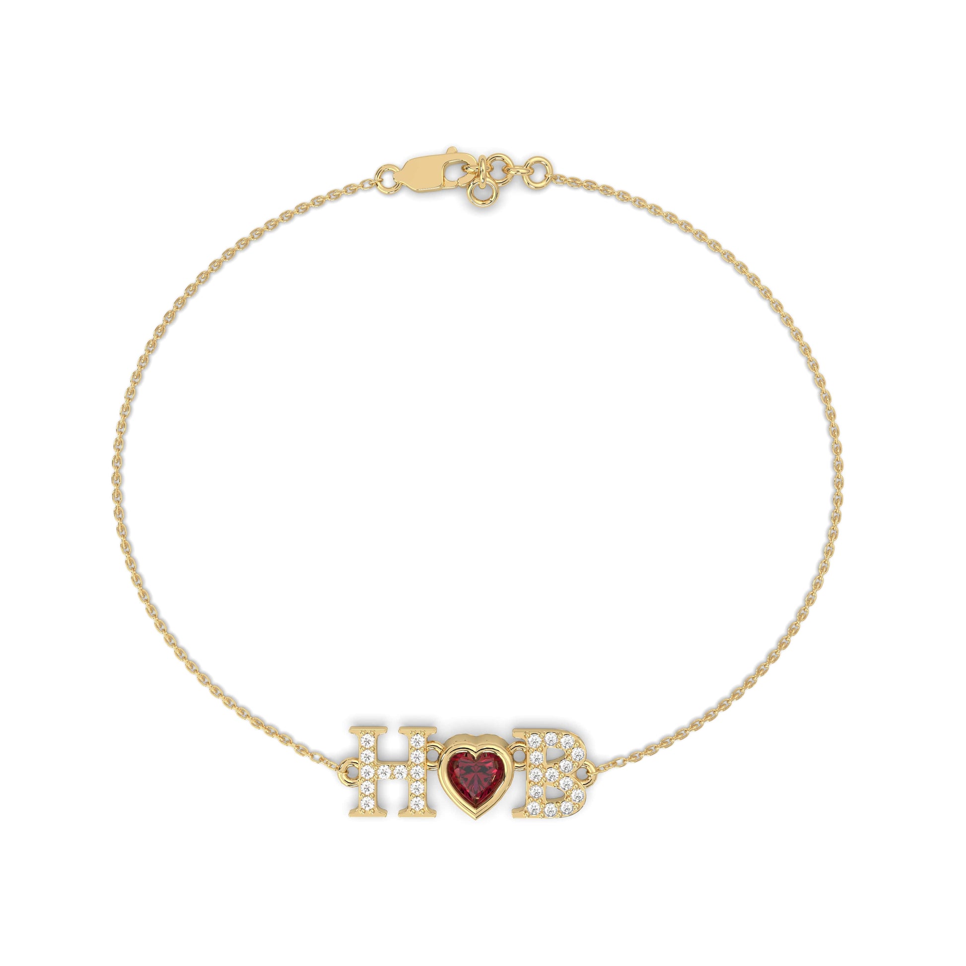 Heart bracelet with initial