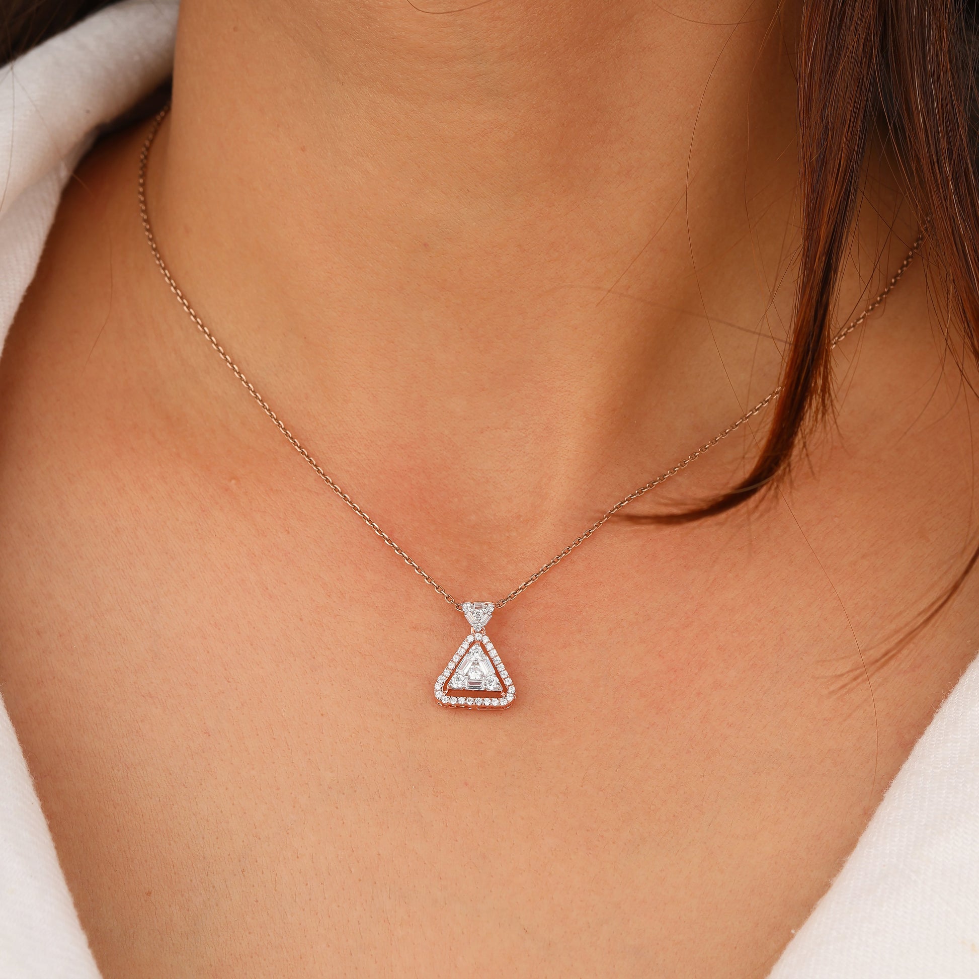 Baguette Diamond Necklace for her