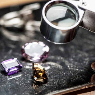 gemstones magnifying glass
