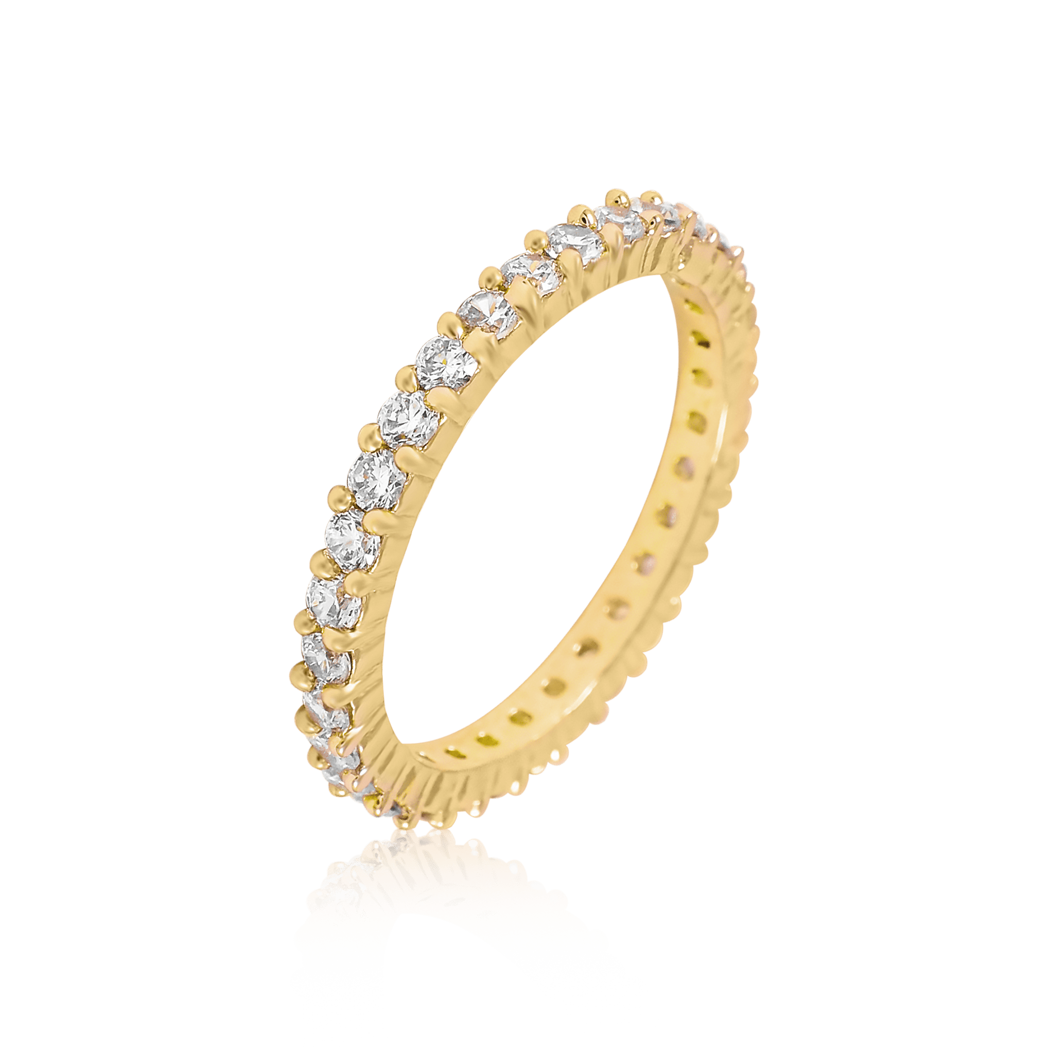 moissanite eternity Band in yellow gold