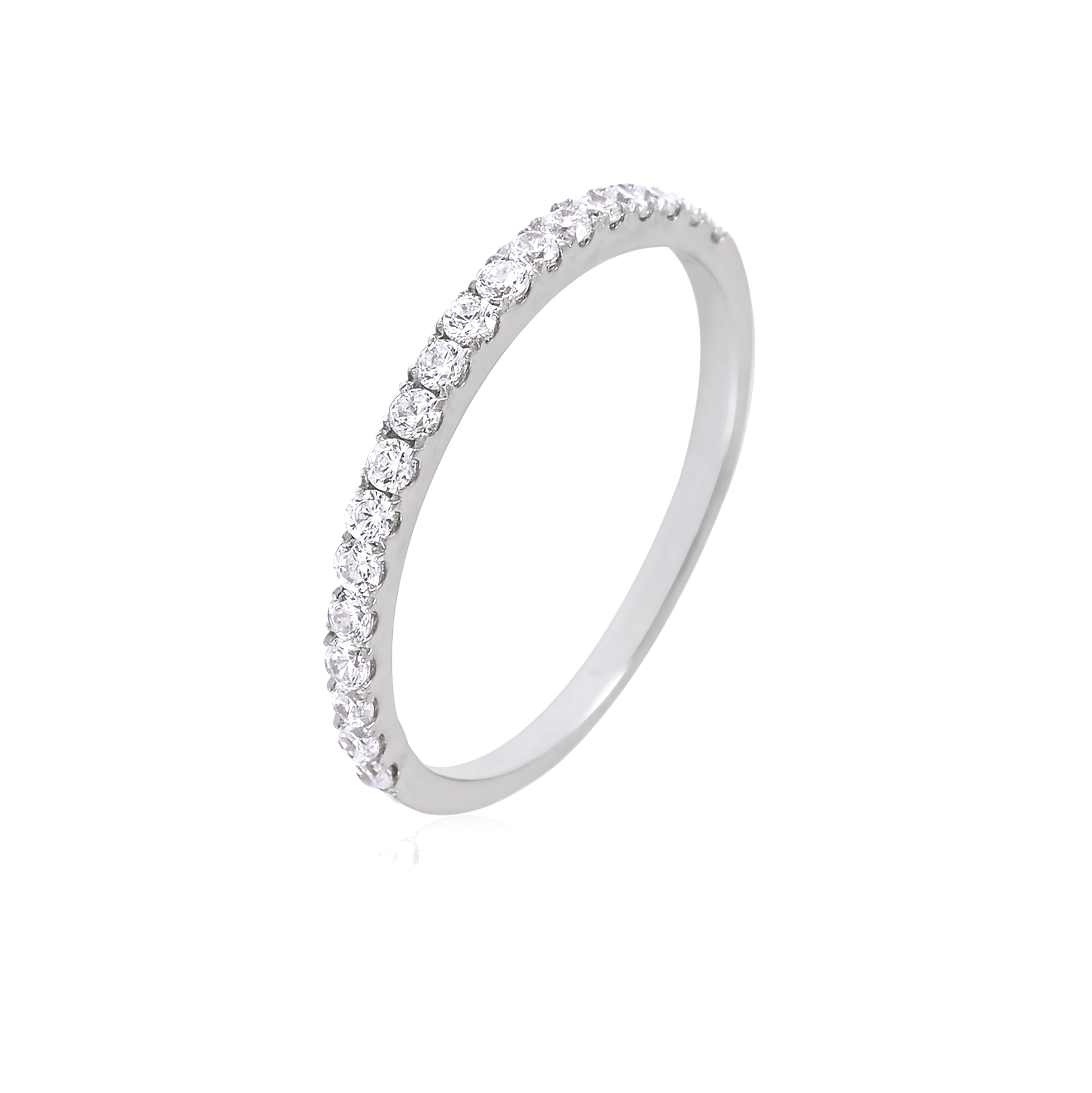 round diamond eternity bands in white gold