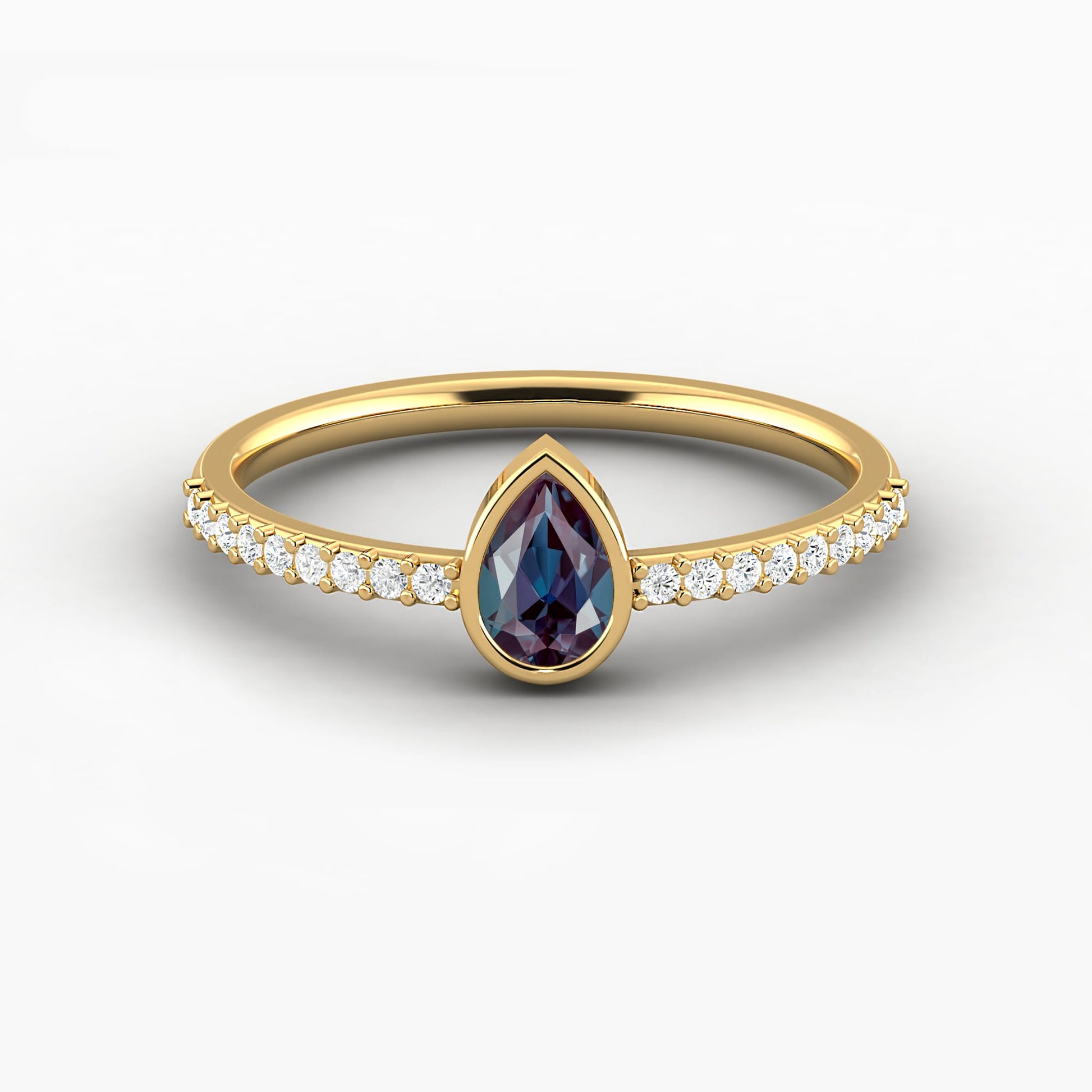 alexandrite Gemstone Solitaire Engagement Ring