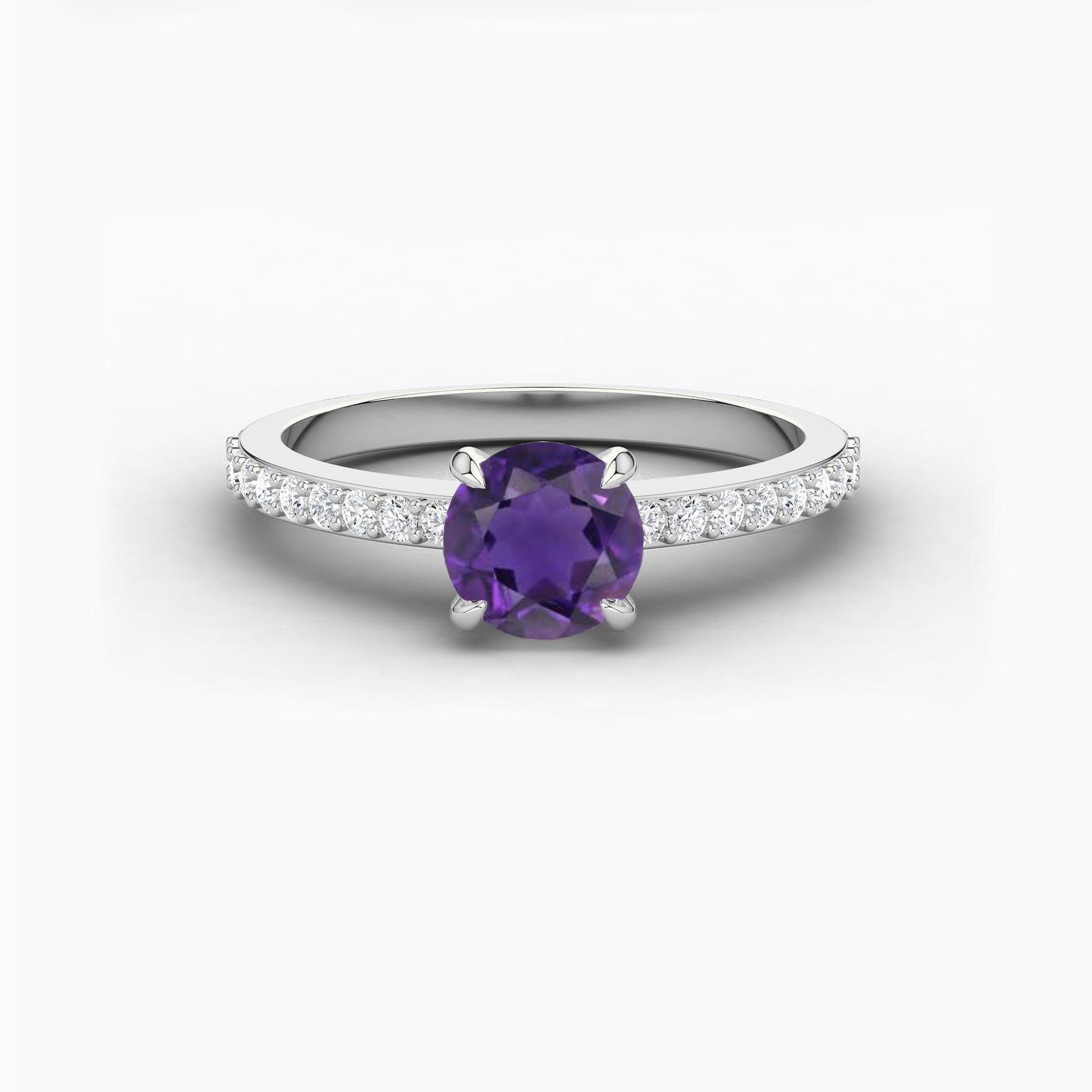 amethyst solitaire ring