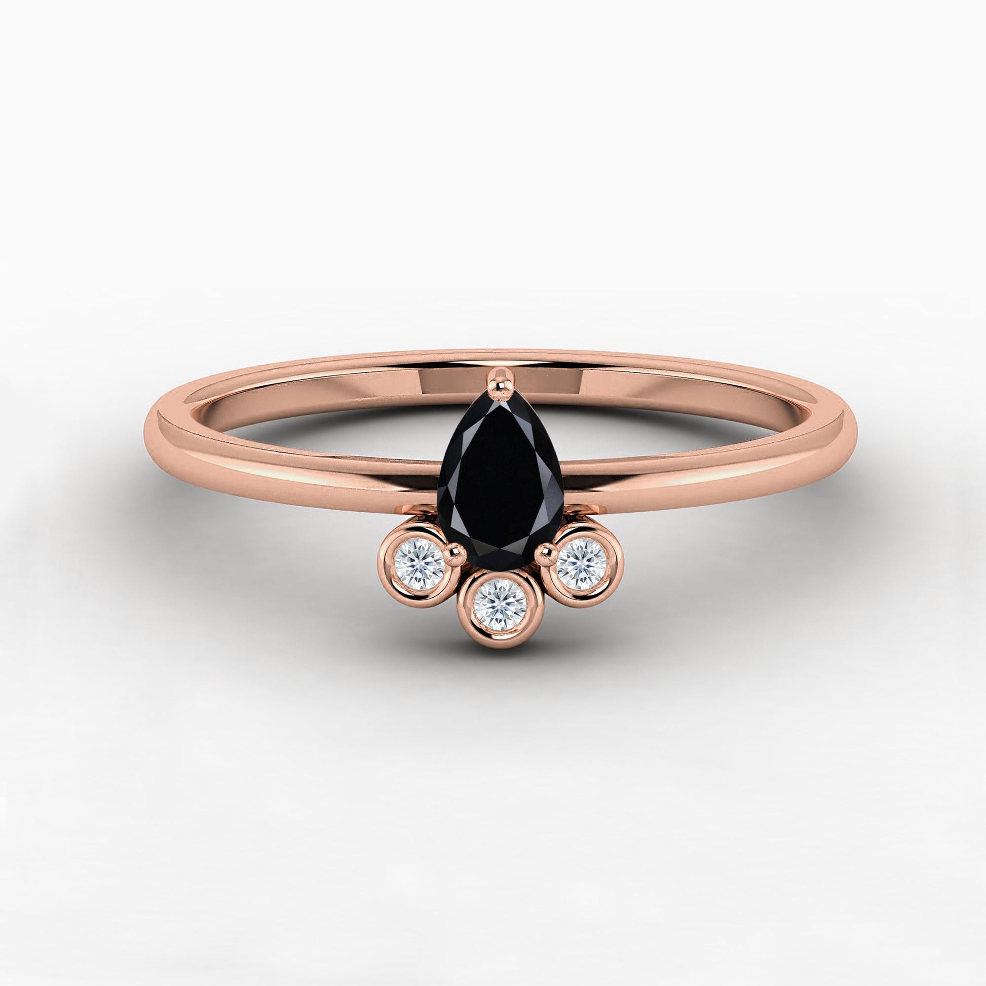 black diamond Solitaire Engagement Ring