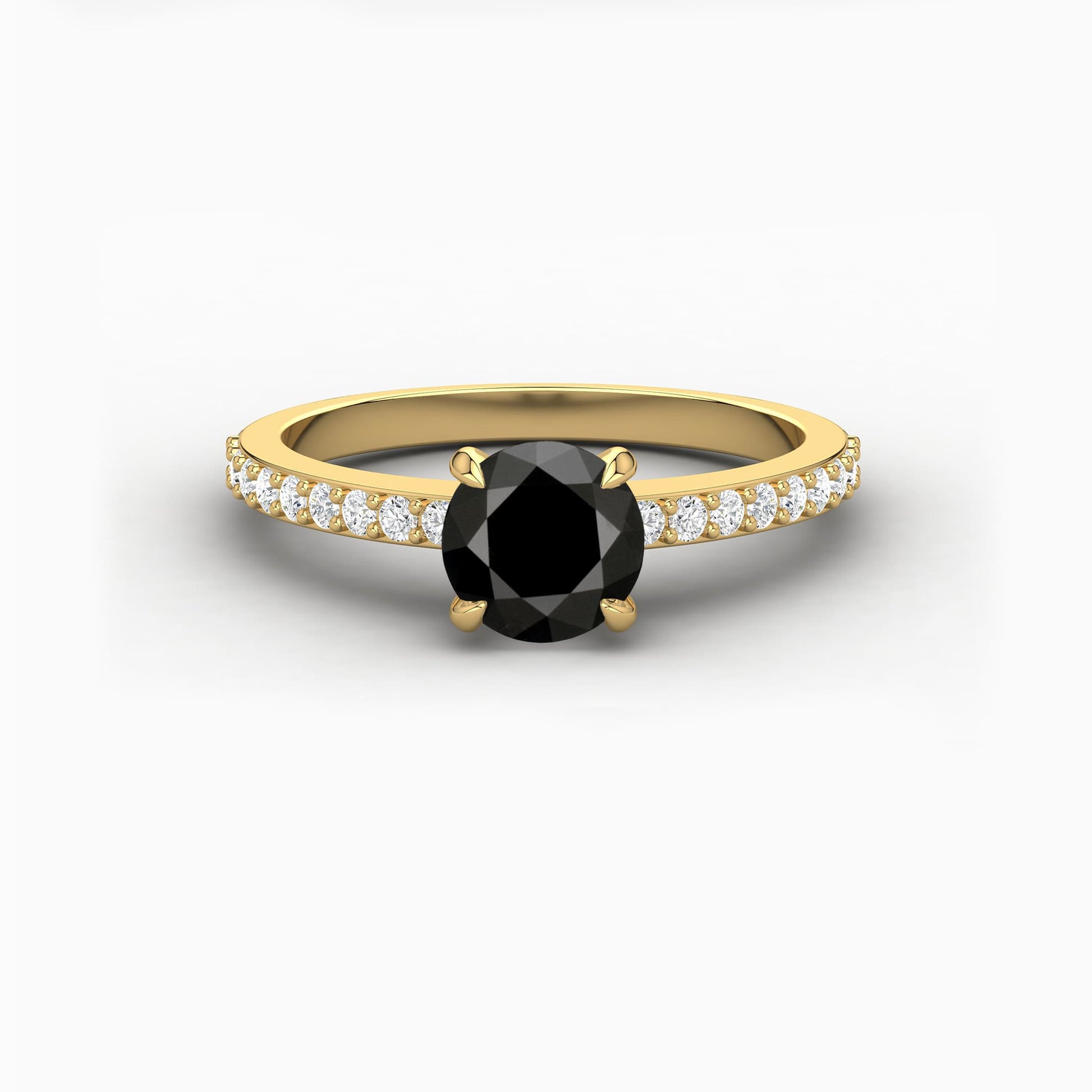 black stone engagement ring