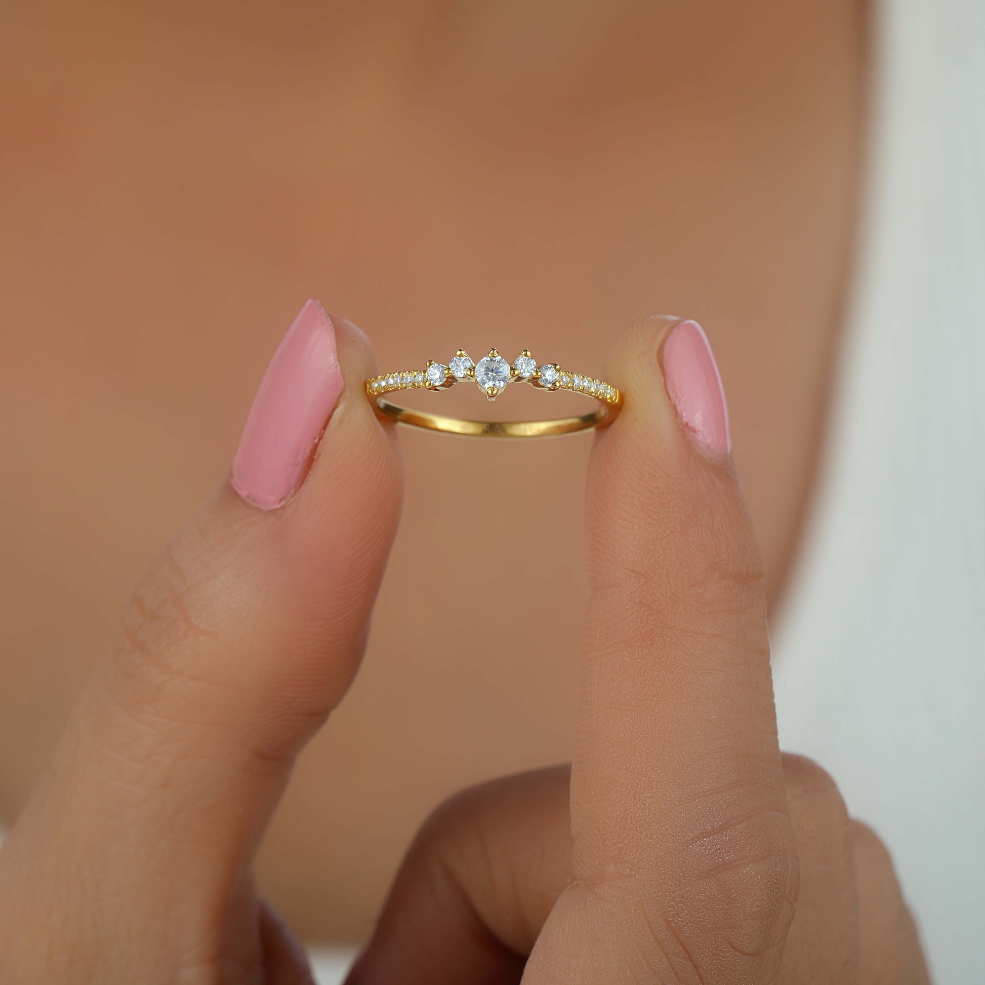 Cluster wedding ring