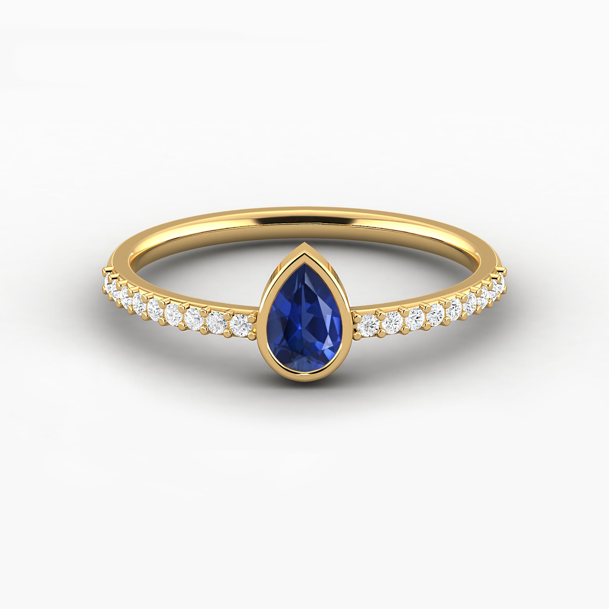 Classic Pear Shape Sapphire Engagement Ring