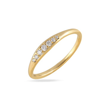 Lab Grown Diamond Graduation Stackable Ring in Solid Gold