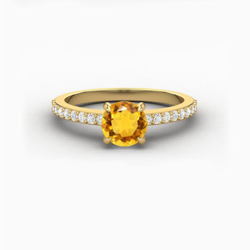 Classic Round Solitaire Engagement Ring in 14k Solid Gold