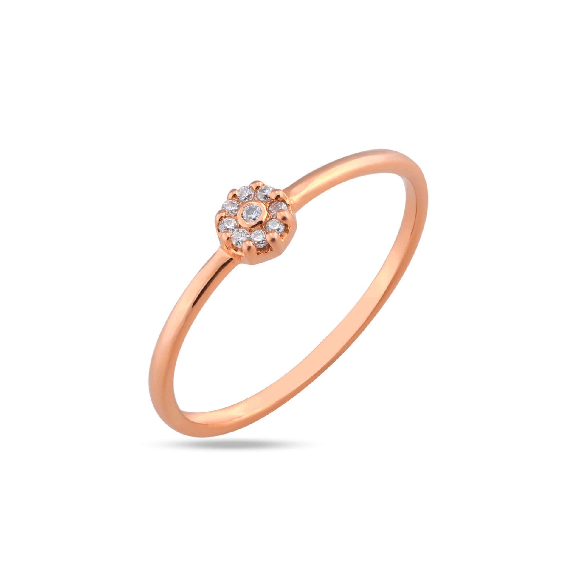 rose gold cluster diamond promise ring